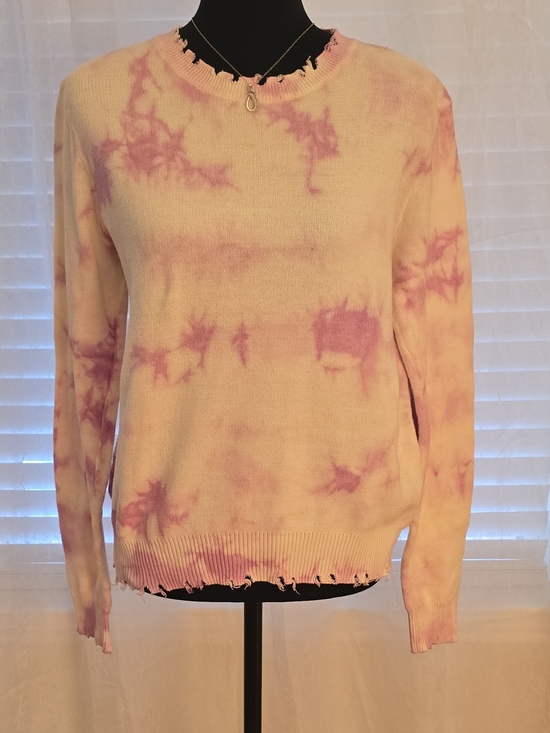 Fate Sweaters - Fate Pink and Cream Tie-Dye Crewneck Sweater